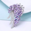 Wholesale of high-end Korean copper-inlaid zircon corsages, elegant violet crystal brooches, fashionable and grand suit accessories Application Scenario